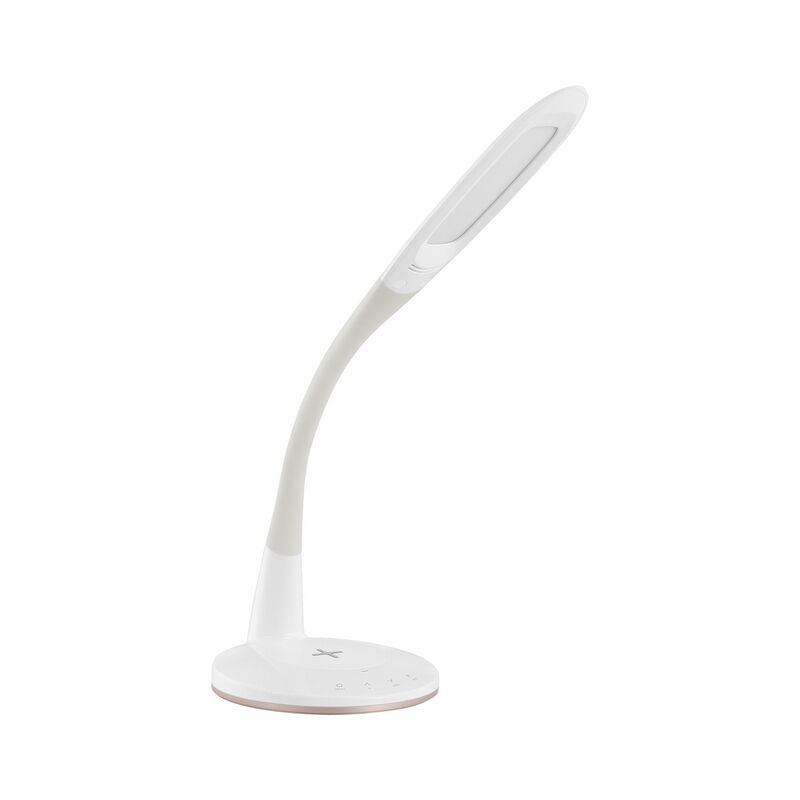 Lámpara de mesa blanca de plástico, Yannis, 3W, color de luz ajustable LED, con interruptor