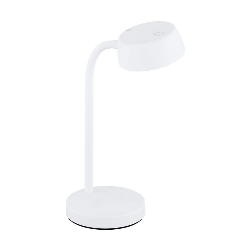 Lámpara de mesa blanca de plástico, Annelin, 4W, 3000K LED, con interruptor Lámpara de mesa blanca de plástico, Annelin, 4W, 3000K LED, con interruptor
