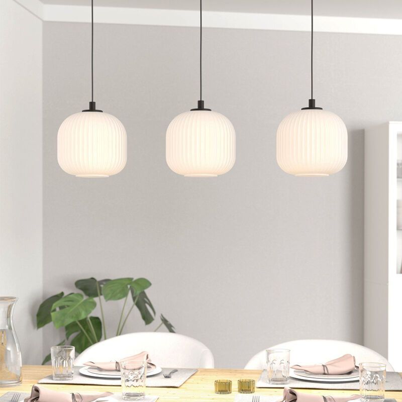 Lámpara colgante blanca de vidrio, Elvera Lámpara colgante blanca de vidrio, Elvera