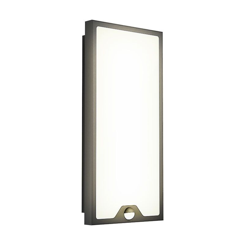 Aplique exterior con sensor de movimiento negro de acero, Lydian, 16W, 3000K LED, IP44 Aplique exterior con sensor de movimiento negro de acero, Lydian, 16W, 3000K LED, IP44