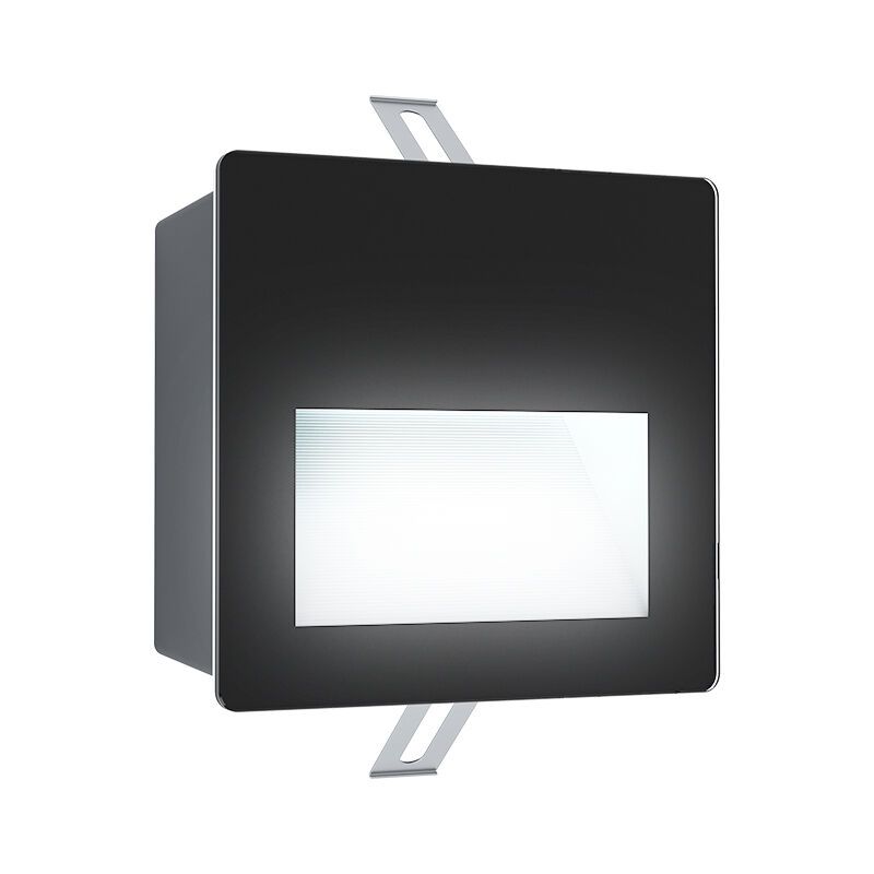 Lámpara de pared exterior empotrada negra de aluminio, Luigino, 3,7W, 4000K LED, IP65