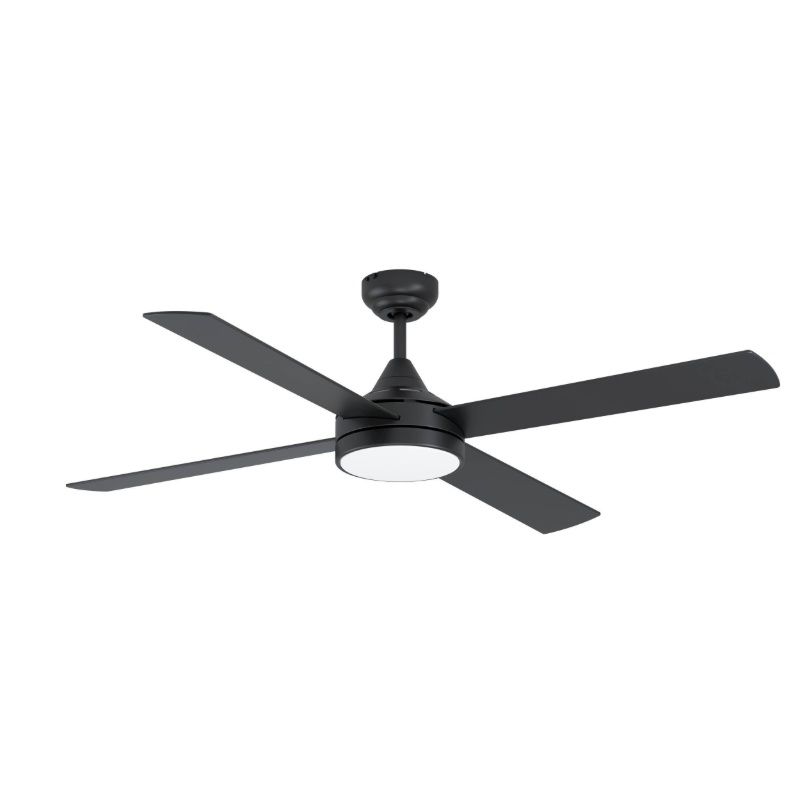 Ventilador de techo negro de acero, Perrine, 20W, ajustable entre luz blanco cálido y frío LED, con mando a distancia