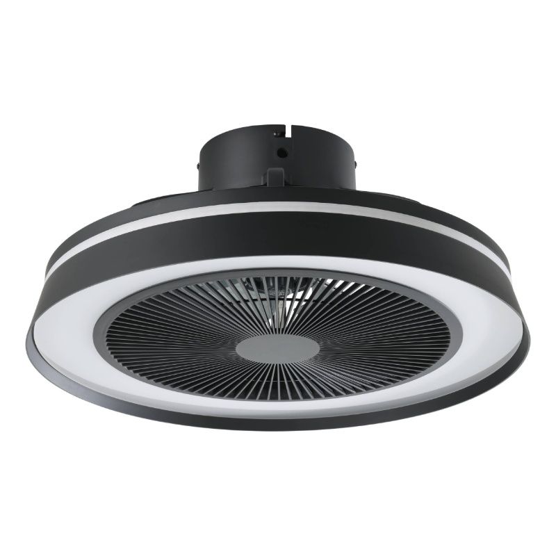 Ventilador de techo negro de plástico, Najma, 25,2W, RGBW LED, con mando a distancia Ventilador de techo negro de plástico, Najma, 25,2W, RGBW LED, con mando a distancia