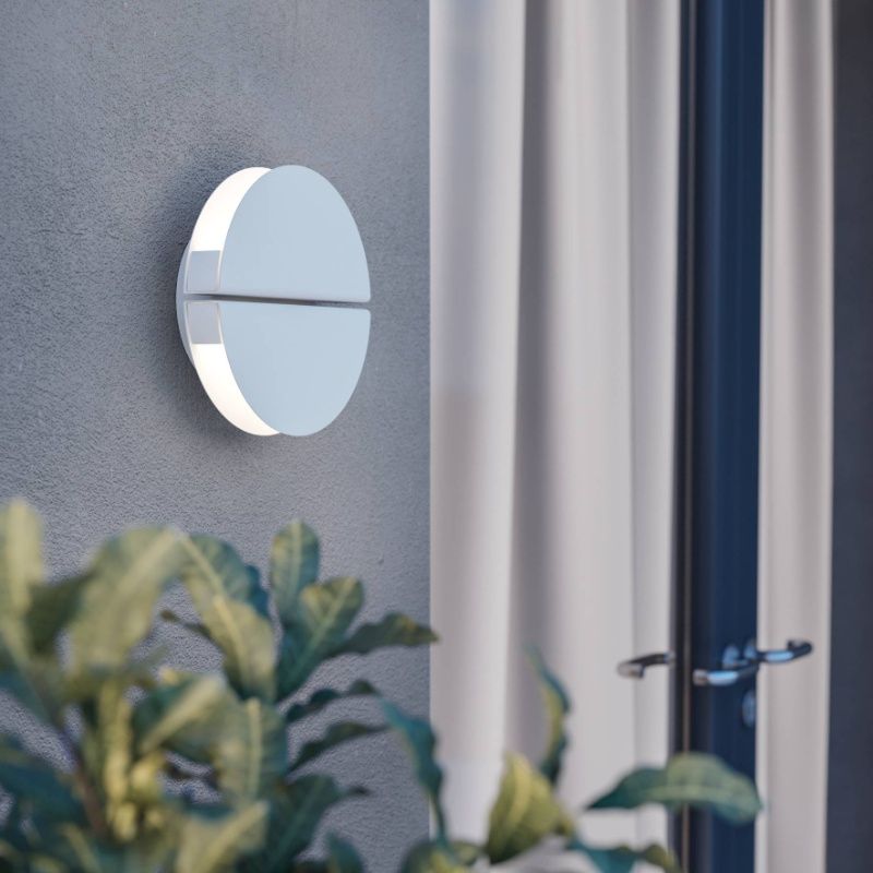 Aplique blanco de acero inoxidable, Vidya, 5W, ajustable entre luz blanco cálido y frío LED, IP44