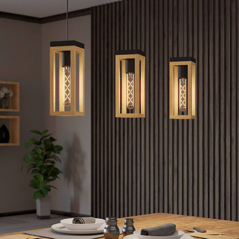 Lámpara colgante de madera marrón, Jasmina