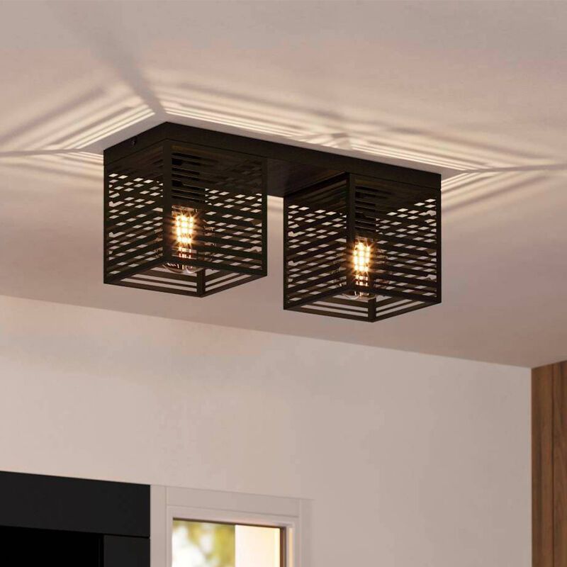 Lámpara de techo negra de aluminio, Lennaert