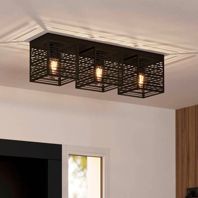 Lámpara de techo negra de aluminio, Lennaert Lámpara de techo negra de aluminio, Lennaert