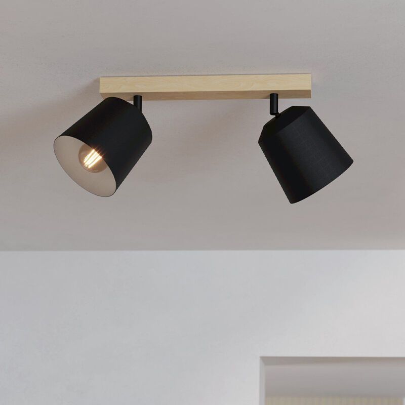 Foco de pared de madera marrón, Teddy