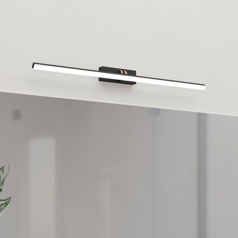 Espejo con luces negro de plástico, Keisha, 5W, ajustable entre luz blanco cálido y frío LED, IP44