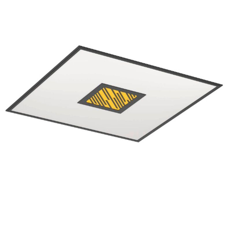 Lámpara de techo negra de aluminio, Vinesh, 36W, ajustable entre luz blanco cálido y frío LED, regulable en 3 pasos