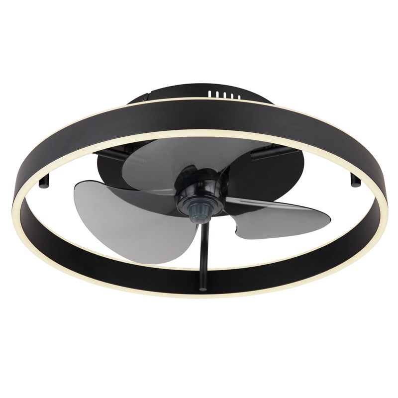 Ventilador de techo negro de plástico, Joos, 40W, ajustable entre luz blanco cálido y frío LED, con mando a distancia