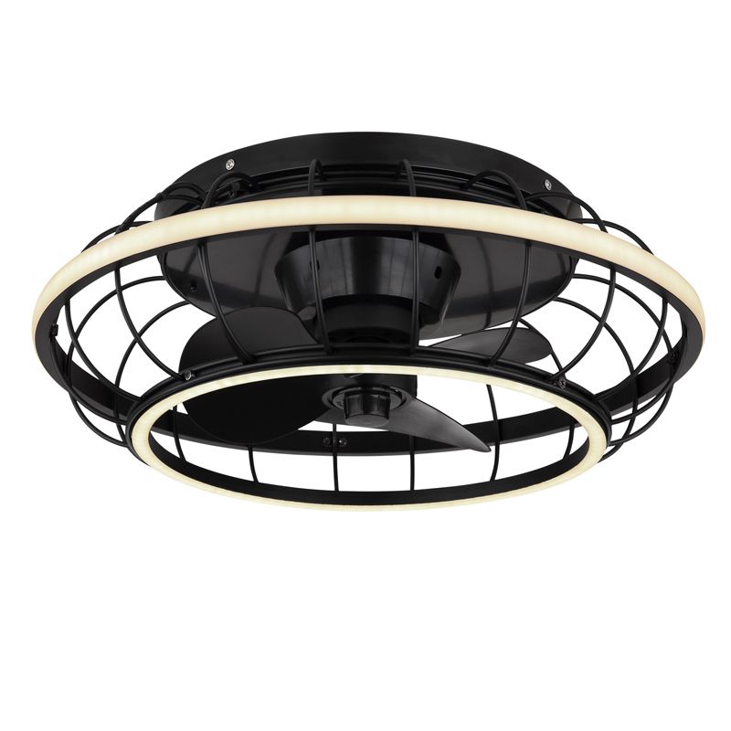 Ventilador de techo negro de metal, Jorne, 30W, ajustable entre luz blanco cálido y frío LED, con mando a distancia Ventilador de techo negro de metal, Jorne, 30W, ajustable entre luz blanco cálido y frío LED, con mando a distancia