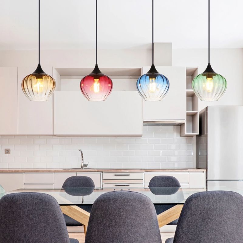 Lámpara colgante multicolor de vidrio, Herm
