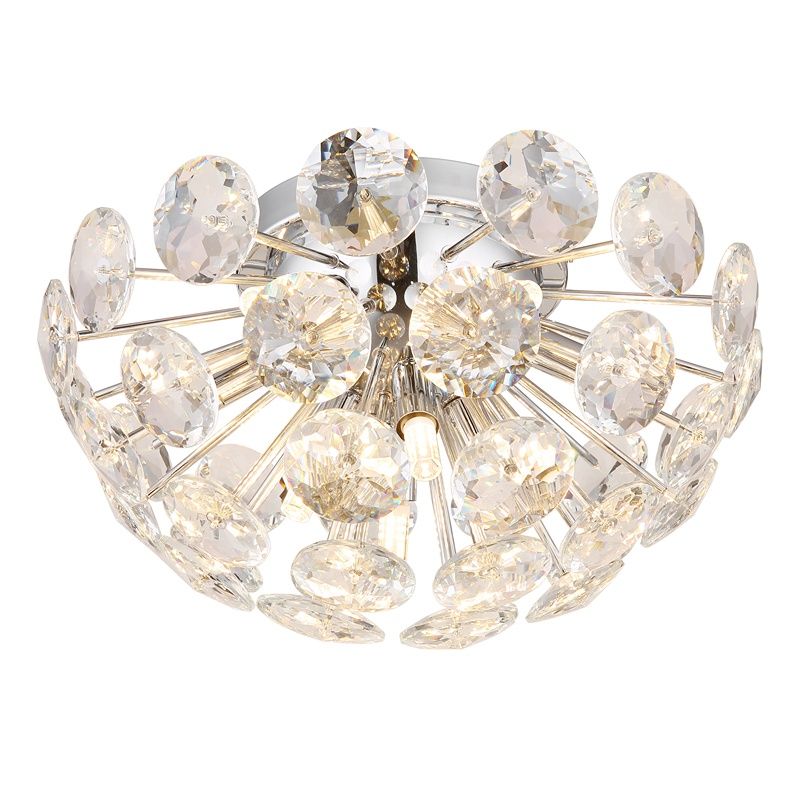 Lámpara de techo cromada de cristal, Viresh Lámpara de techo cromada de cristal, Viresh
