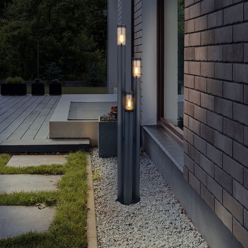 Lámpara exterior antracita de acero inoxidable, Bodil, IP44 Lámpara exterior antracita de acero inoxidable, Bodil, IP44