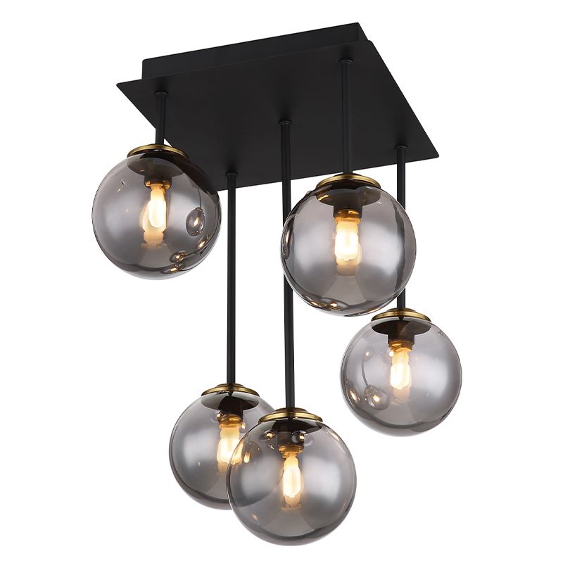 Lámpara de techo negra de vidrio, Ouahiba