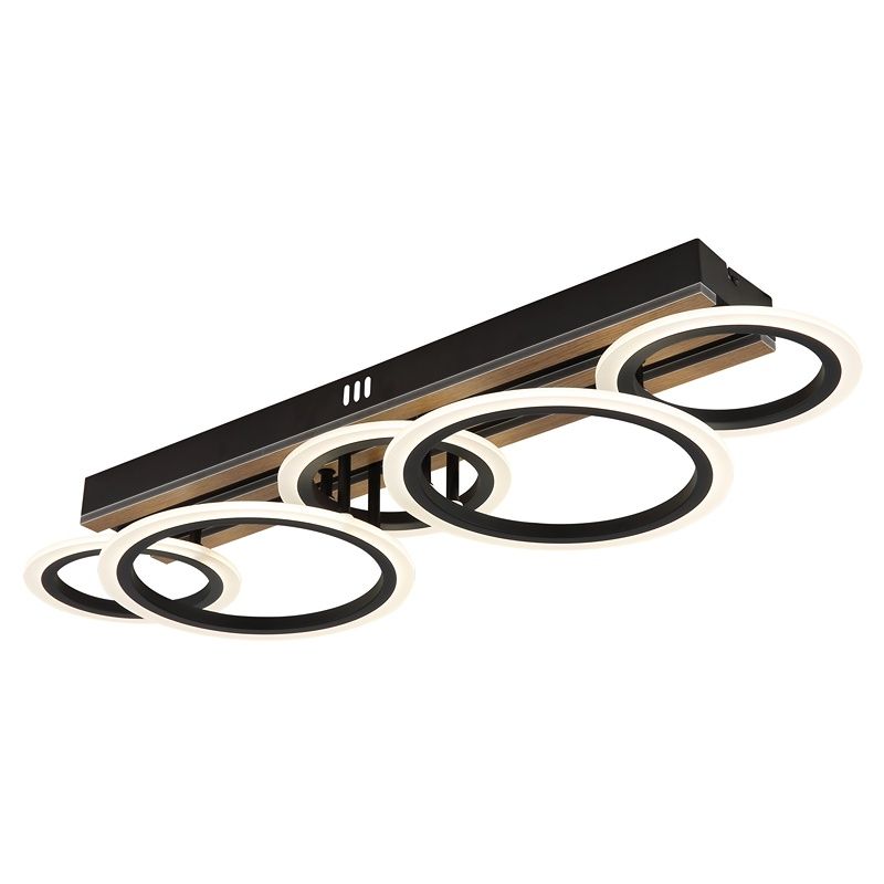 Lámpara de techo negra de metal, Benedicte, 34W, white switch LED