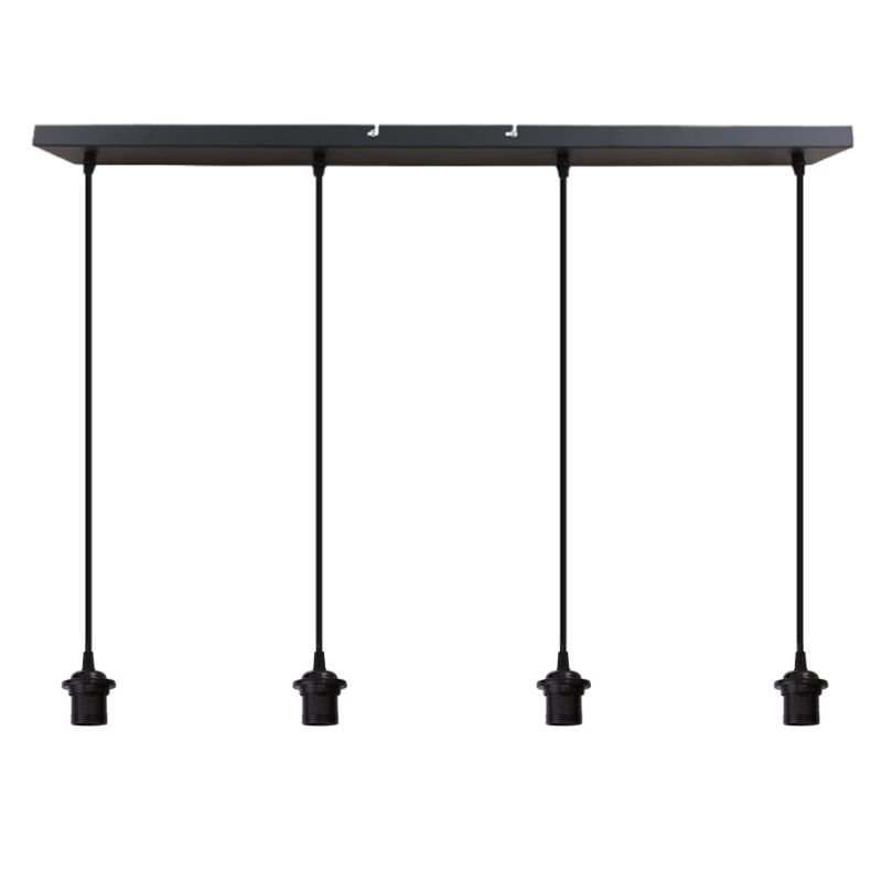 Lámpara colgante sin pantalla negra de aluminio, Rika Lámpara colgante sin pantalla negra de aluminio, Rika