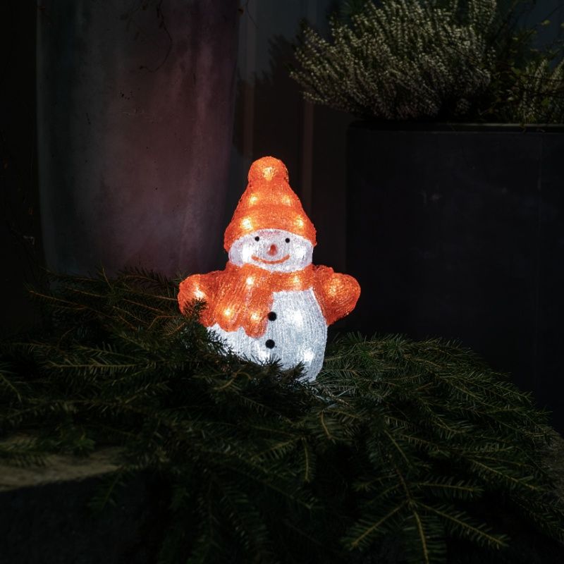 Muñeco de nieve con sombrero rojo, 22,5 cm