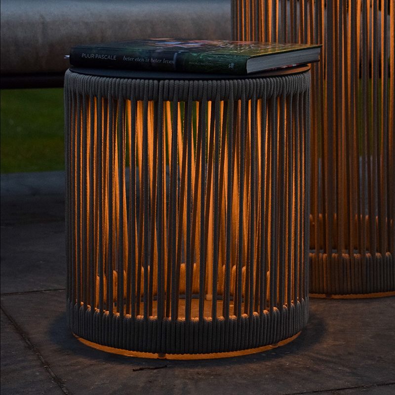 Lámpara de pie recargable moderna gris pardo, Pingi, 3W, 3000K LED, IP44, regulable en 3 pasos