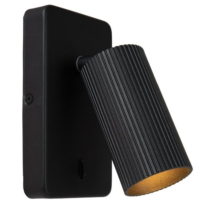 Foco de pared moderno negro, Clubs, con interruptor Foco de pared moderno negro, Clubs, con interruptor