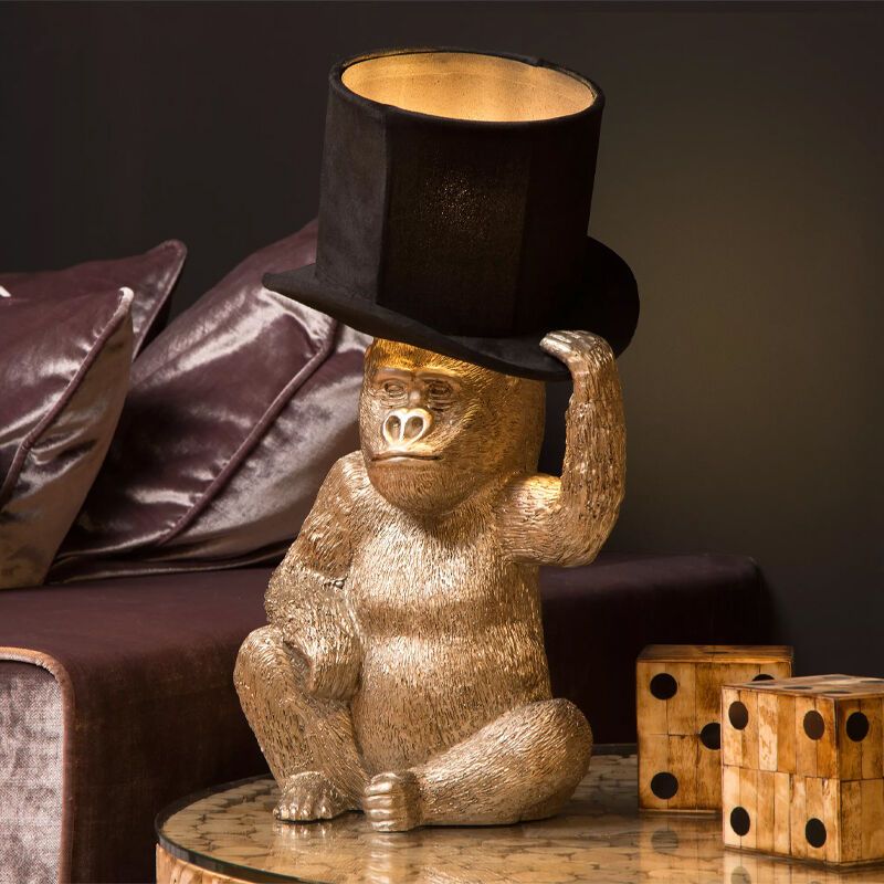 Lámpara de mesa retro dorada, Extravaganza Gust, con interruptor