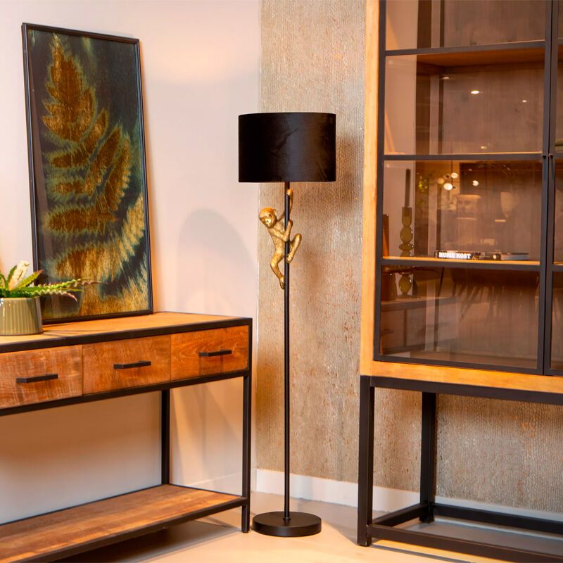 Lámpara de pie retro dorada, Extravaganza Chimp, con interruptor