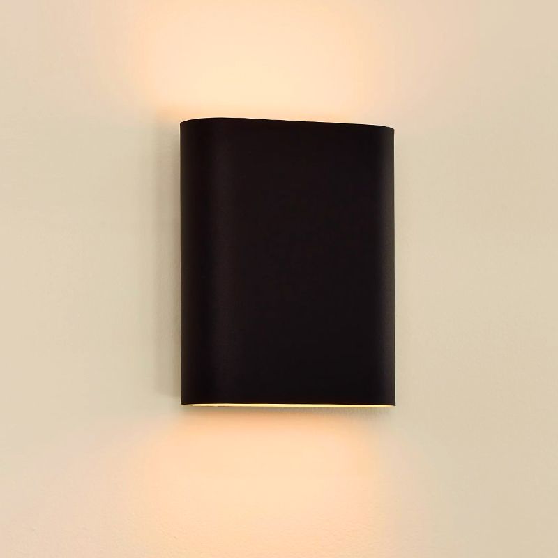 Aplique up down moderno negro, Ovalis