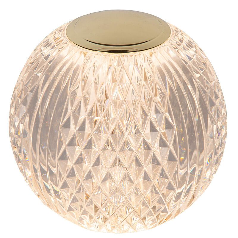 Lámpara de mesa moderna transparente, Cintra, 2W, 2700K LED, regulable en 3 pasos