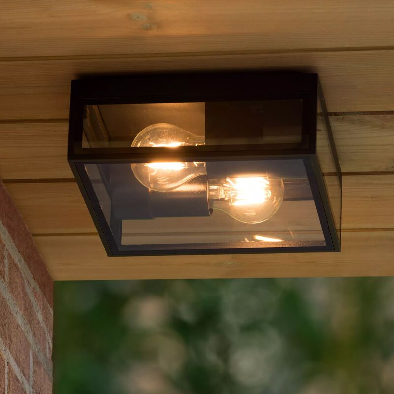 Plafón de techo moderno negro, Dukan, IP65