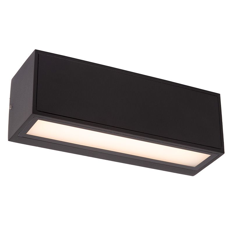 Aplique exterior con sensor crepuscular moderno negro, Sutton, 1,5W, 3000K LED, IP54