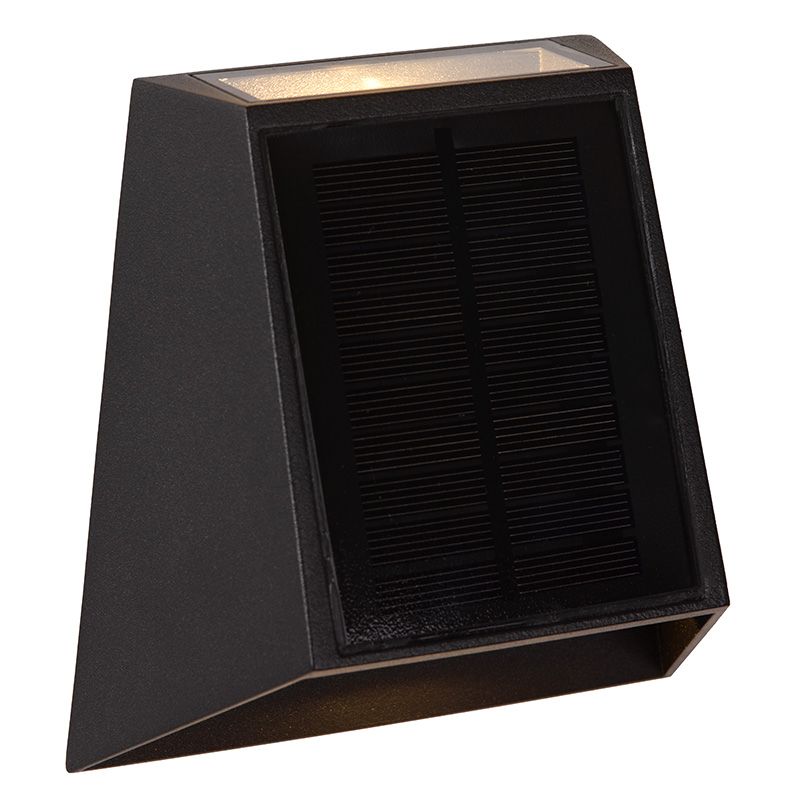 Aplique solar exterior moderno negro, Luton, 1W, 2700K LED, IP54 Aplique solar exterior moderno negro, Luton, 1W, 2700K LED, IP54