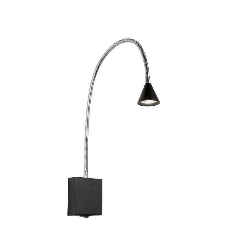 Aplique moderno negro, Buddy, 3W, 4000K LED, con interruptor Aplique moderno negro, Buddy, 3W, 4000K LED, con interruptor