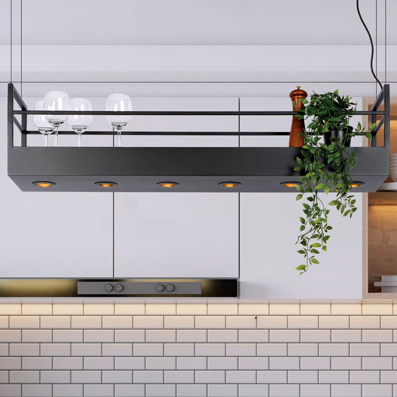 Lámpara colgante rústica negra, Miravelle Lámpara colgante rústica negra, Miravelle