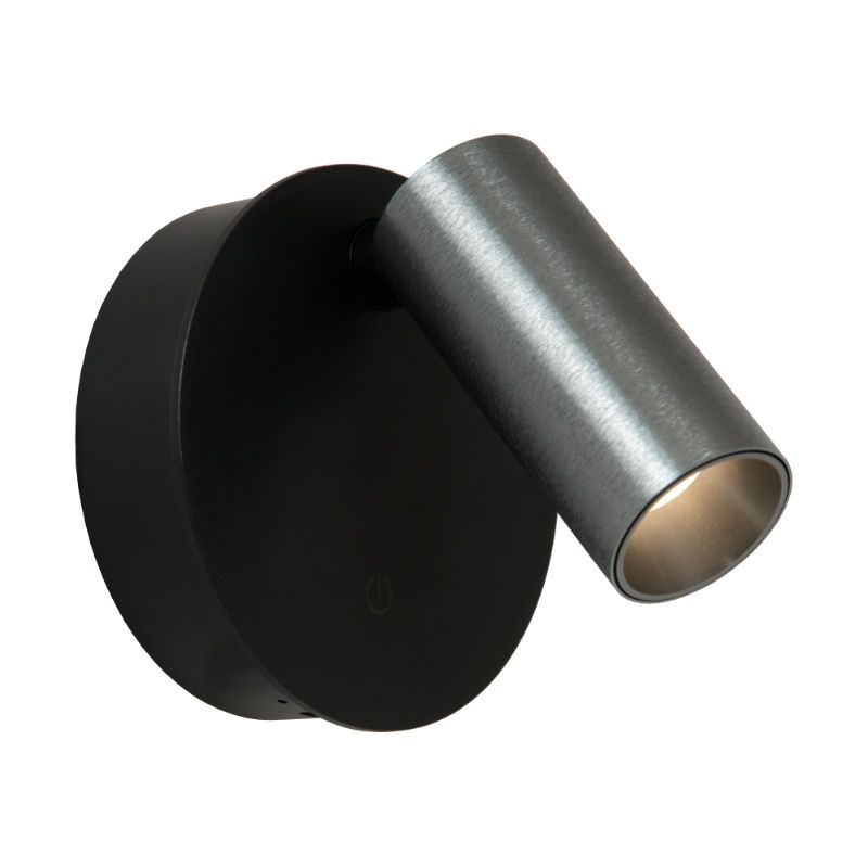 Aplique de pared recargable moderno gris, Toni, 2W, 2700-4000K, con regulador táctil