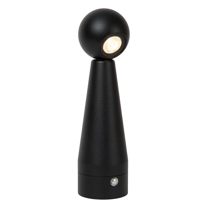 Lámpara de mesa recargable moderna negra, Ipsos, 3W, dim to warm LED, con regulador táctil Lámpara de mesa recargable moderna negra, Ipsos, 3W, dim to warm LED, con regulador táctil