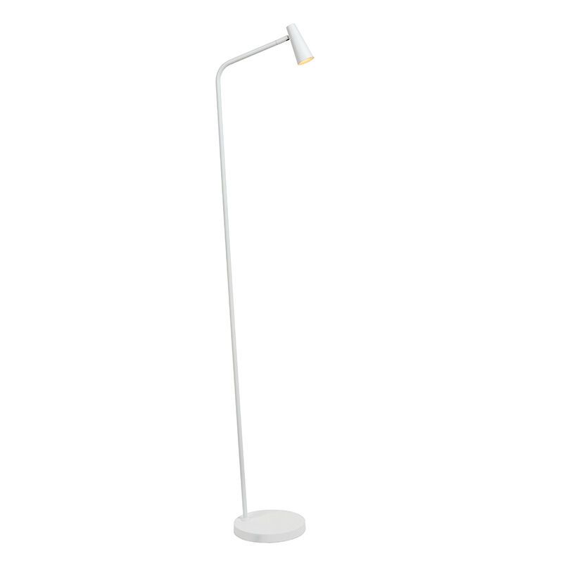 Lámpara de pie recargable moderna blanca, Stirling, 3W, 2700K LED, con regulador táctil Lámpara de pie recargable moderna blanca, Stirling, 3W, 2700K LED, con regulador táctil