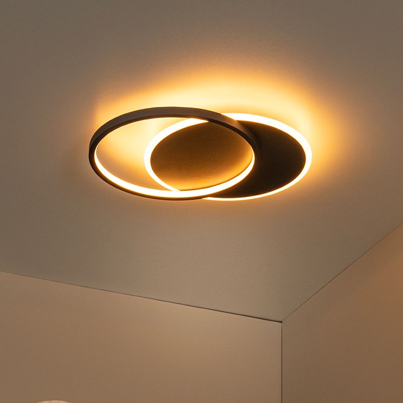 Plafón de techo moderno negro, Axelle, 24W, 2700K LED, regulable en 3 pasos Plafón de techo moderno negro, Axelle, 24W, 2700K LED, regulable en 3 pasos