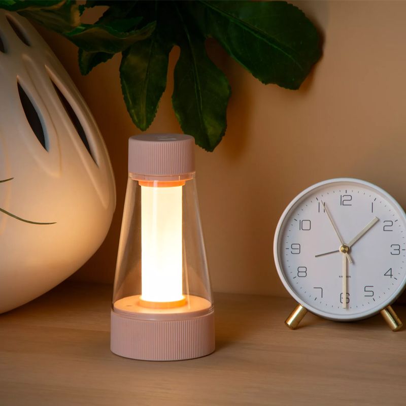 Lámpara de mesa recargable para exterior moderna rosa, Lorali, 1,2W, 2700K LED, IP44, con regulador táctil Lámpara de mesa recargable para exterior moderna rosa, Lorali, 1,2W, 2700K LED, IP44, con regulador táctil