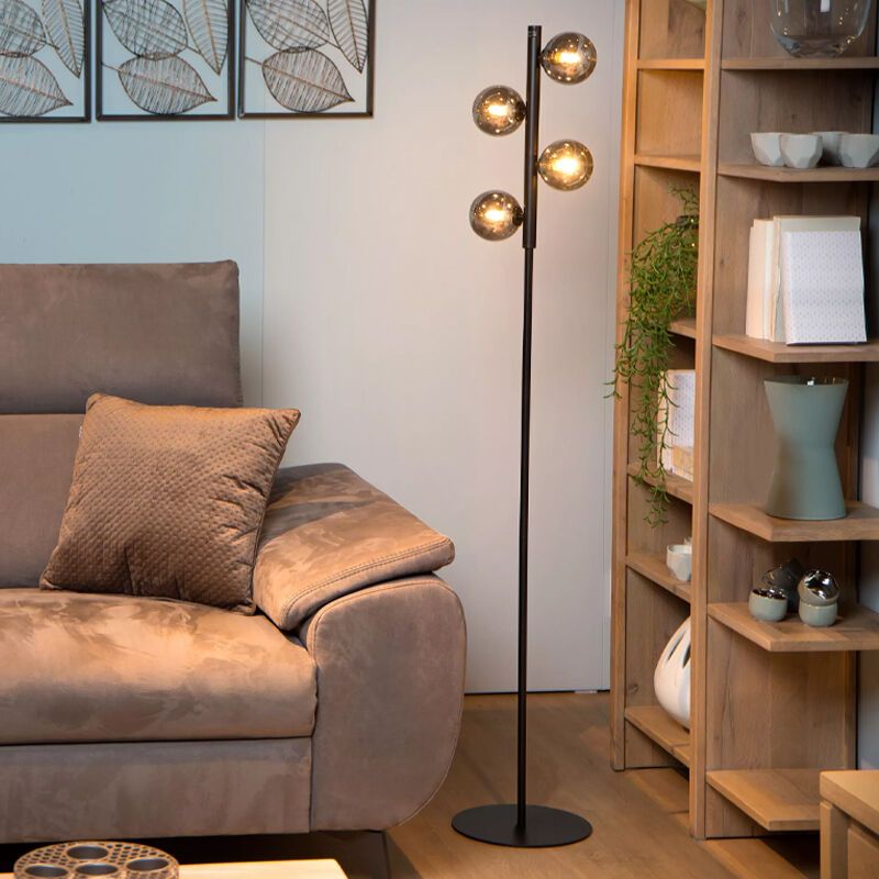 Lámpara de pie retro verde, Tycho, con interruptor