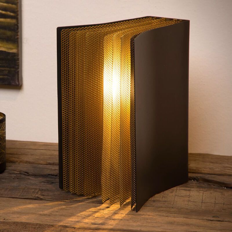 Lámpara de mesa retro dorada, Extravaganza Livret, con interruptor