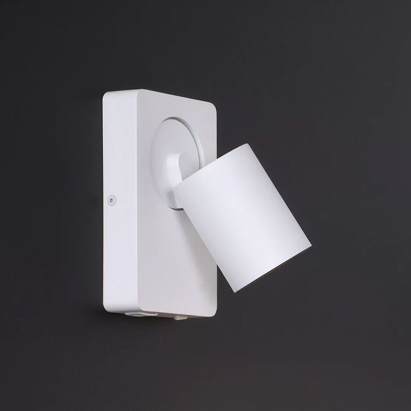 Foco de pared moderno blanco, Nigel, con interruptor