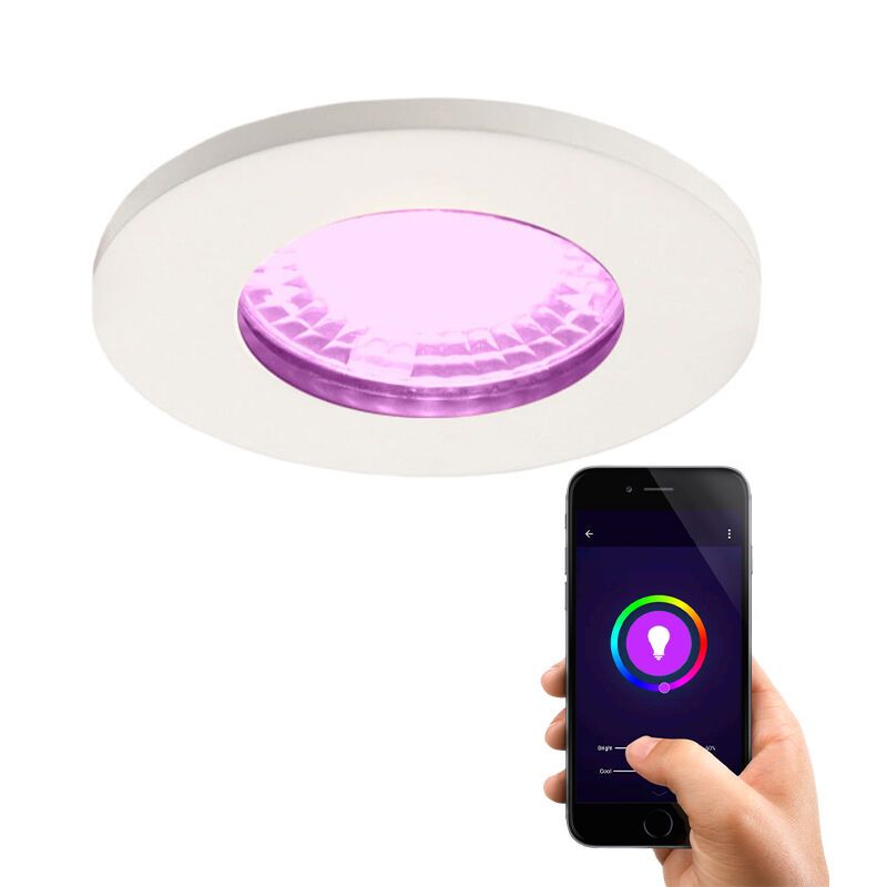 Foco empotrable inteligente blanco moderno, Jule, IP65, 4,5W, RGBW Foco empotrable inteligente blanco moderno, Jule, IP65, 4,5W, RGBW