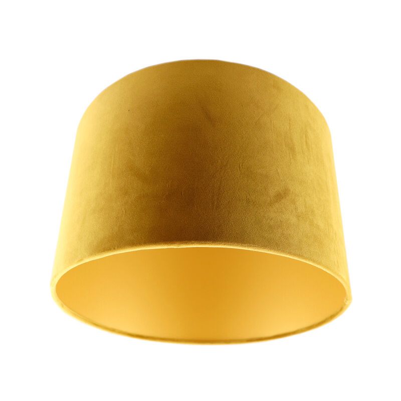 Pantalla de velour amarilla Madelyn, tela, moderno