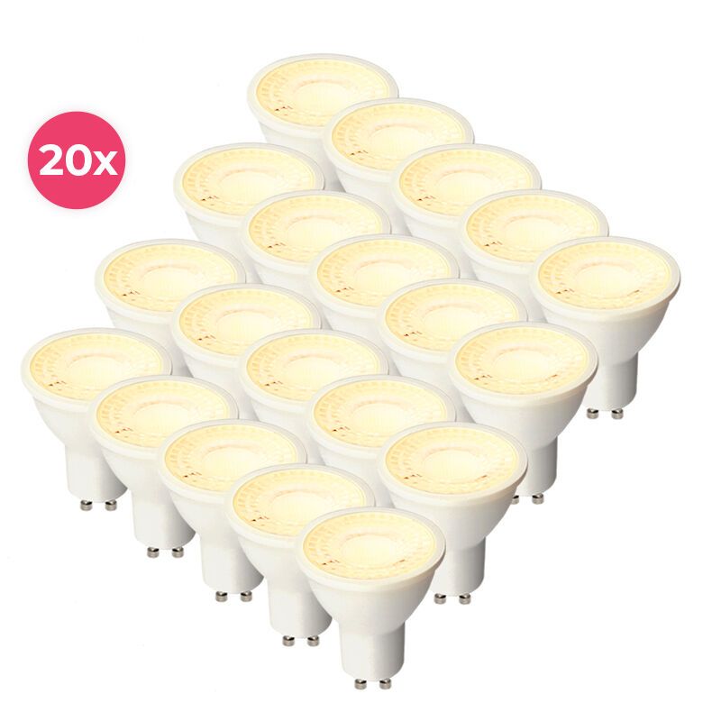 20 pack blanco regulable gu10 LED lampara antonie 5w blanco calido