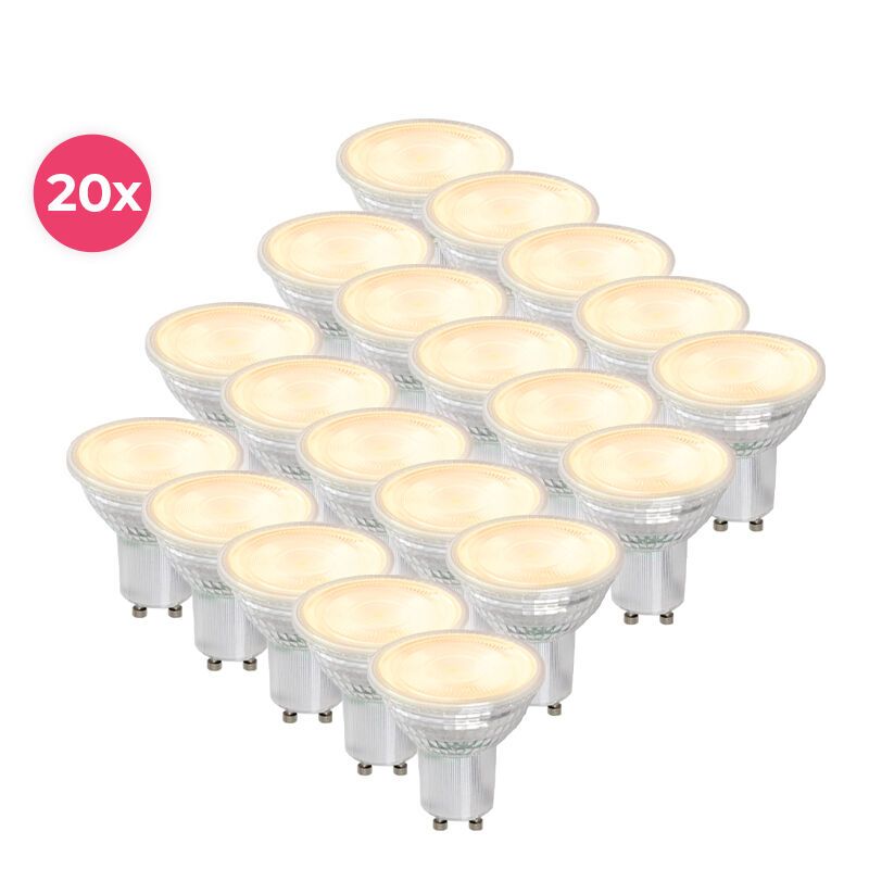 20 pack transparente gu10 LED punto antonie 3 vatios 2700k blanco caliente
