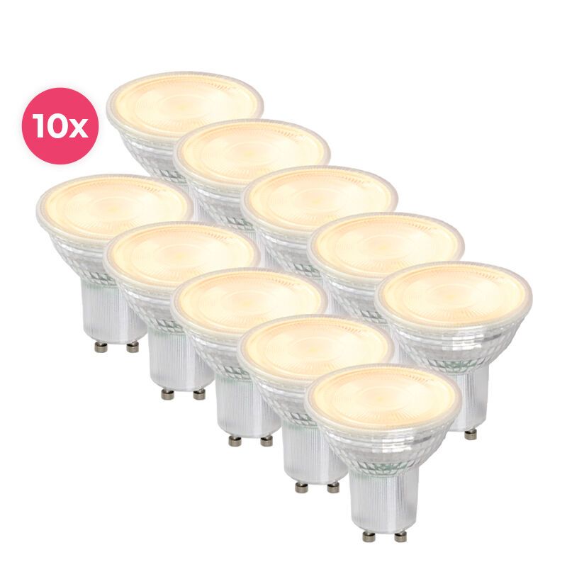 10 pack regulable gu10 LED lampara antonie 5w blanco calido transparente 10 pack regulable gu10 LED lampara antonie 5w blanco calido transparente