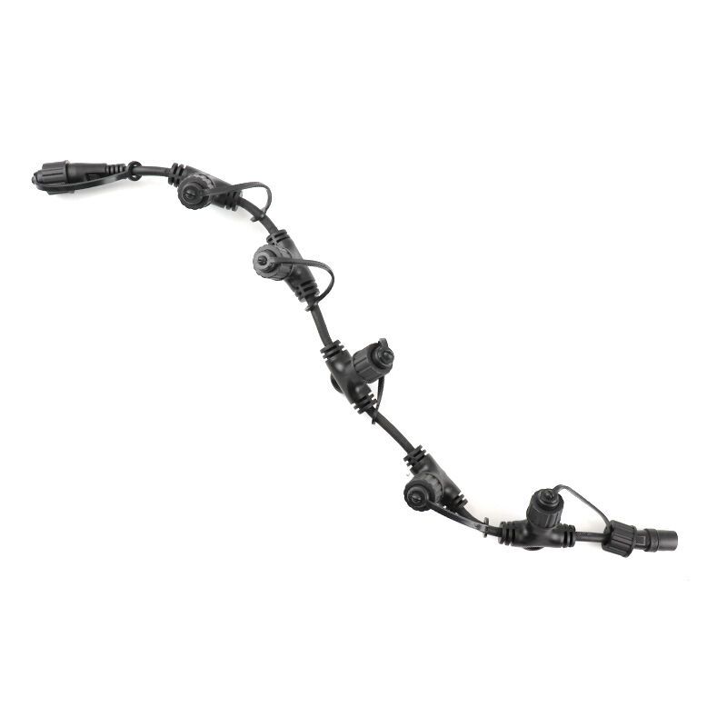 Cable de distribución negro de 0,5 m, con 5 salidas