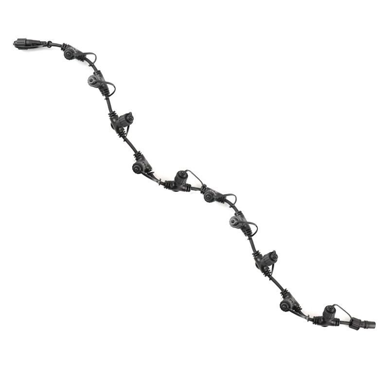 Cable de distribución negro de 1 m, con 10 salidas