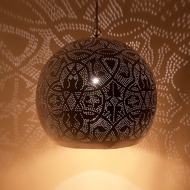 Lámpara colgante de filigrana blanca, Alyssa